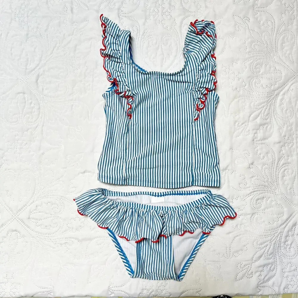Cat & Jack Seersucker Tankini Swim Suit Size 2T